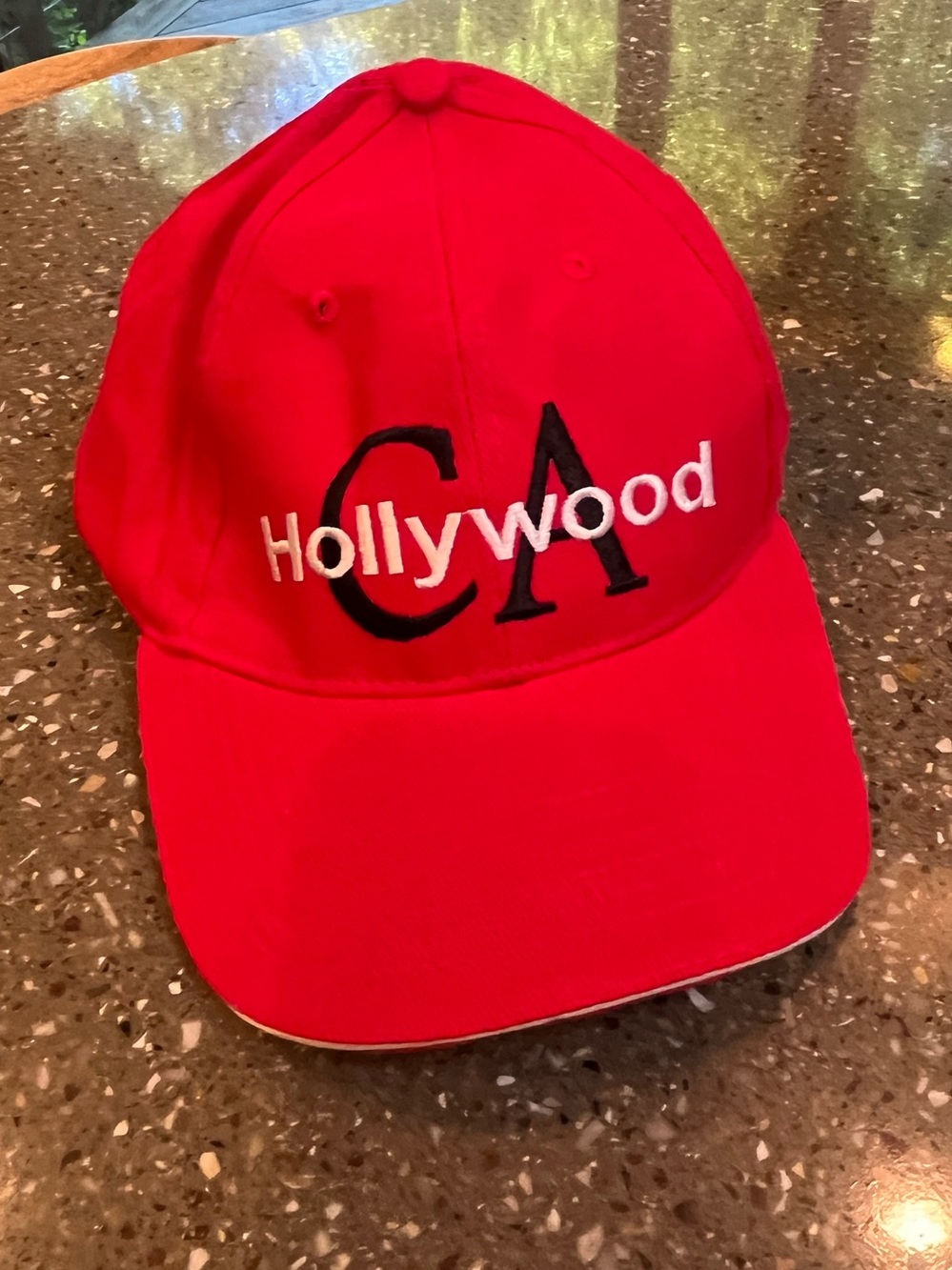 Rouge Helium Kids Red Baseball Cap with "Hollywood CA" Embroidery